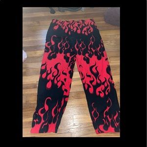 black and red flame pants